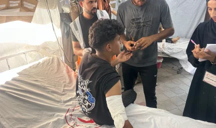الهلال الأحمر يوثق تسعة إصابات في المواصي
